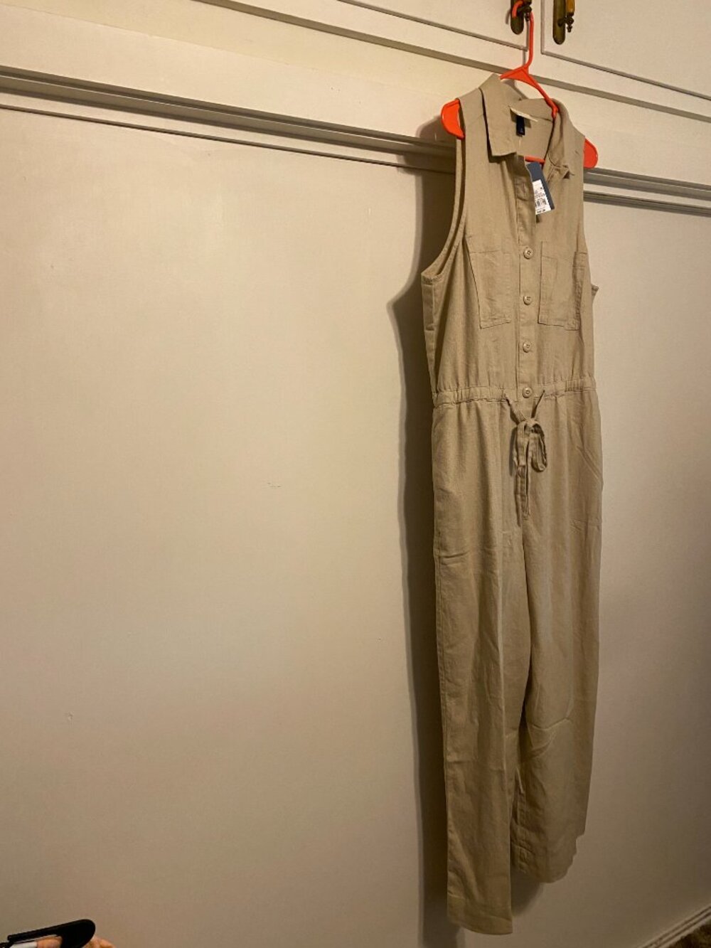 NWT - Universal Thread Goods Co., khaki, sleeveless, jumpsuit, size 16 - Picture 6 of 15